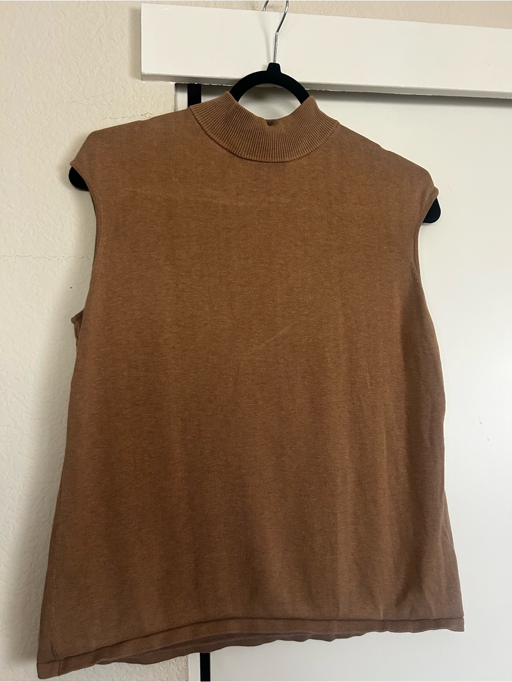 Coldwater Creek Sleeveless Mock Neck Tank - Camel